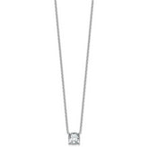 14k White Gold 3 carat Lab Grown Diamond VS+ F+ Cushion Complete 18 inch Four Prong Pendant Necklace